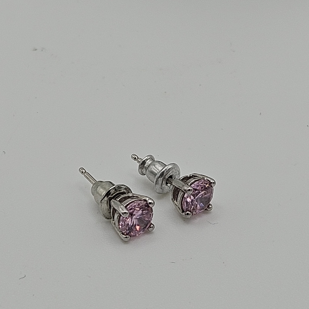 light pink crystal stud earrings